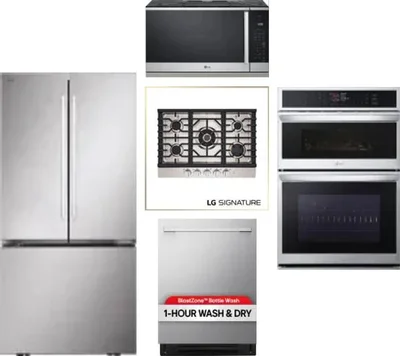 5 Piece Package Includes Refrigerator, Cooktop, Wall Oven, Microwave And Dishwasher