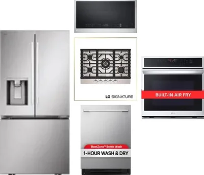 5 Piece Package Includes Refrigerator, Cooktop, Wall Oven, Microwave And Dishwasher