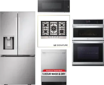 5 Piece Package Includes Refrigerator, Cooktop, Wall Oven, Microwave And Dishwasher