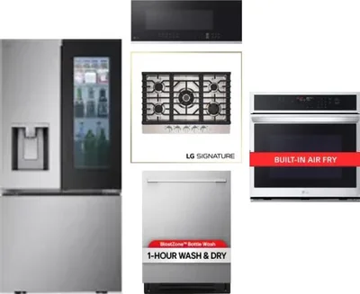 5 Piece Package Includes Refrigerator, Cooktop, Wall Oven, Microwave And Dishwasher