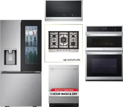 5 Piece Package Includes Refrigerator, Cooktop, Wall Oven, Microwave And Dishwasher