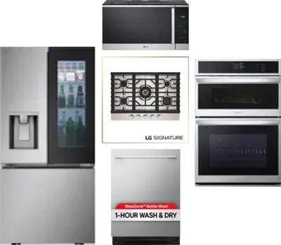 5 Piece Package Includes Refrigerator, Cooktop, Wall Oven, Microwave And Dishwasher
