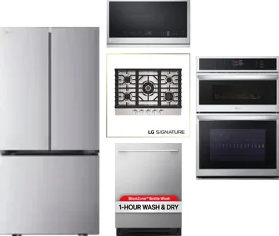 5 Piece Package Includes Refrigerator, Cooktop, Wall Oven, Microwave And Dishwasher