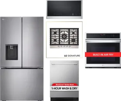 5 Piece Package Includes Refrigerator, Cooktop, Wall Oven, Microwave And Dishwasher