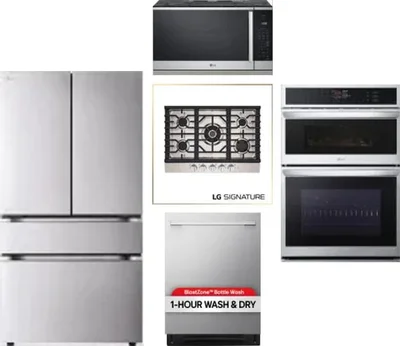 5 Piece Package Includes Refrigerator, Cooktop, Wall Oven, Microwave And Dishwasher