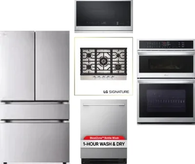 5 Piece Package Includes Refrigerator, Cooktop, Wall Oven, Microwave And Dishwasher