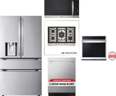 5 Piece Package Includes Refrigerator, Cooktop, Wall Oven, Microwave And Dishwasher