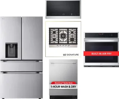 5 Piece Package Includes Refrigerator, Cooktop, Wall Oven, Microwave And Dishwasher