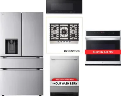 5 Piece Package Includes Refrigerator, Cooktop, Wall Oven, Microwave And Dishwasher