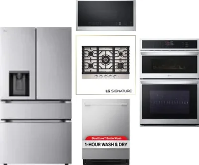 5 Piece Package Includes Refrigerator, Cooktop, Wall Oven, Microwave And Dishwasher