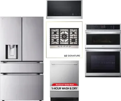 5 Piece Package Includes Refrigerator, Cooktop, Wall Oven, Microwave And Dishwasher