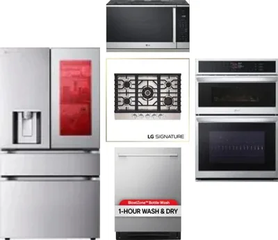 5 Piece Package Includes Refrigerator, Cooktop, Wall Oven, Microwave And Dishwasher