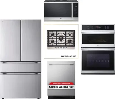 5 Piece Package Includes Refrigerator, Cooktop, Wall Oven, Microwave And Dishwasher