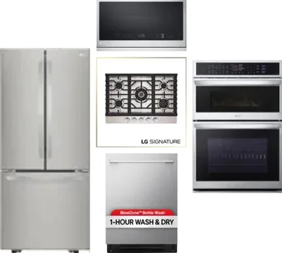 5 Piece Package Includes Refrigerator, Cooktop, Wall Oven, Microwave And Dishwasher