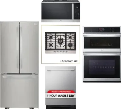 5 Piece Package Includes Refrigerator, Cooktop, Wall Oven, Microwave And Dishwasher