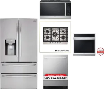 5 Piece Package Includes Refrigerator, Cooktop, Wall Oven, Microwave And Dishwasher