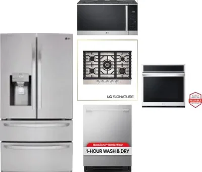 5 Piece Package Includes Refrigerator, Cooktop, Wall Oven, Microwave And Dishwasher
