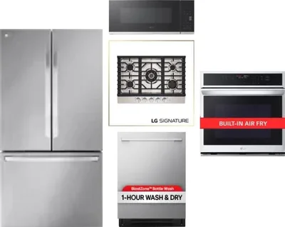 5 Piece Package Includes Refrigerator, Cooktop, Wall Oven, Microwave And Dishwasher