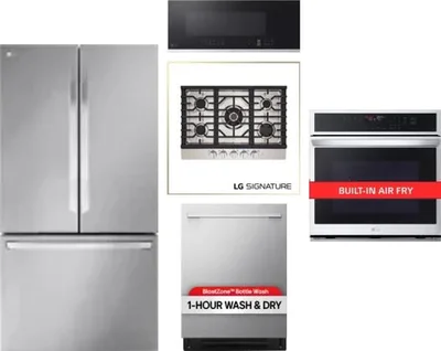 5 Piece Package Includes Refrigerator, Cooktop, Wall Oven, Microwave And Dishwasher