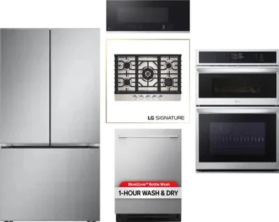 5 Piece Package Includes Refrigerator, Cooktop, Wall Oven, Microwave And Dishwasher
