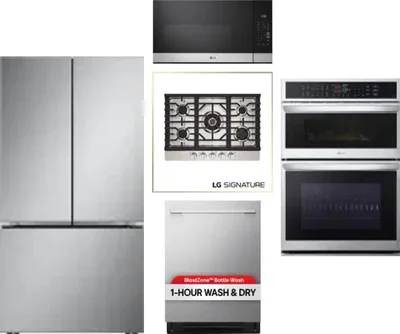 5 Piece Package Includes Refrigerator, Cooktop, Wall Oven, Microwave And Dishwasher