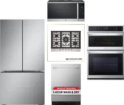 5 Piece Package Includes Refrigerator, Cooktop, Wall Oven, Microwave And Dishwasher