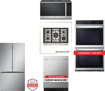5 Piece Package Includes Refrigerator, Cooktop, Wall Oven, Microwave And Dishwasher