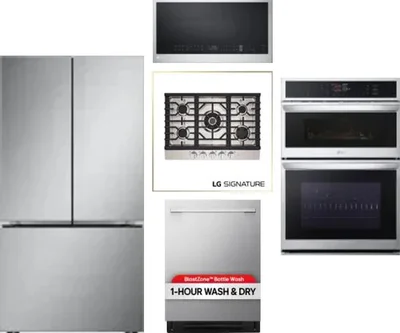 5 Piece Package Includes Refrigerator, Cooktop, Wall Oven, Microwave And Dishwasher