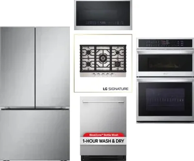 5 Piece Package Includes Refrigerator, Cooktop, Wall Oven, Microwave And Dishwasher