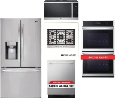 5 Piece Package Includes Refrigerator, Cooktop, Wall Oven, Microwave And Dishwasher
