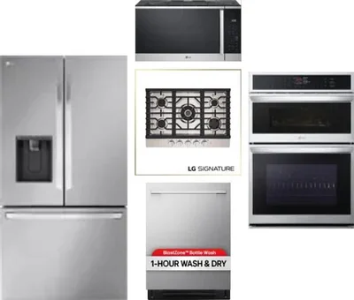 5 Piece Package Includes Refrigerator, Cooktop, Wall Oven, Microwave And Dishwasher