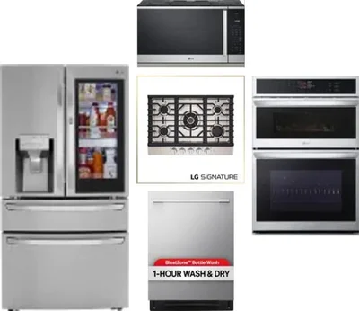 5 Piece Package Includes Refrigerator, Cooktop, Wall Oven, Microwave And Dishwasher