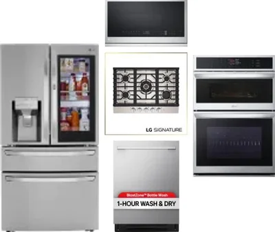5 Piece Package Includes Refrigerator, Cooktop, Wall Oven, Microwave And Dishwasher