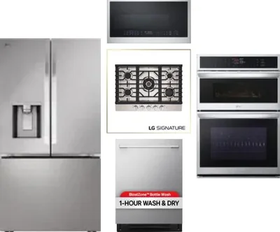 5 Piece Package Includes Refrigerator, Cooktop, Wall Oven, Microwave And Dishwasher