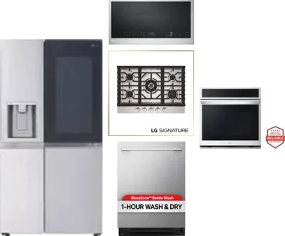 5 Piece Package Includes Refrigerator, Cooktop, Wall Oven, Microwave And Dishwasher