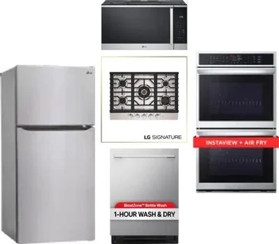 5 Piece Package Includes Refrigerator, Cooktop, Wall Oven, Microwave And Dishwasher