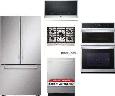 5 Piece Package Includes Refrigerator, Cooktop, Wall Oven, Microwave And Dishwasher