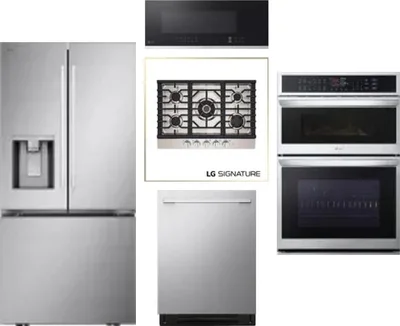 5 Piece Package Includes Refrigerator, Cooktop, Wall Oven, Microwave And Dishwasher