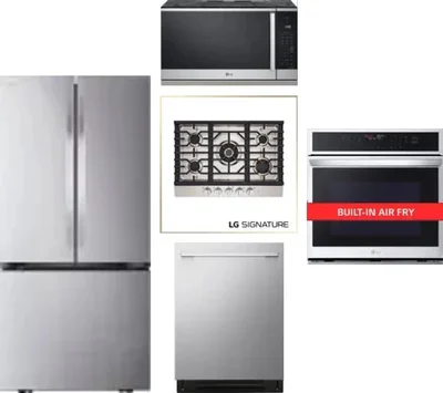 5 Piece Package Includes Refrigerator, Cooktop, Wall Oven, Microwave And Dishwasher