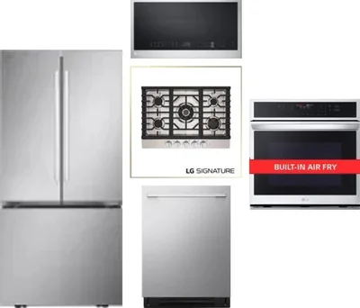 5 Piece Package Includes Refrigerator, Cooktop, Wall Oven, Microwave And Dishwasher