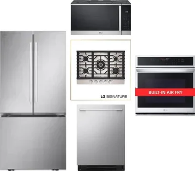 5 Piece Package Includes Refrigerator, Cooktop, Wall Oven, Microwave And Dishwasher
