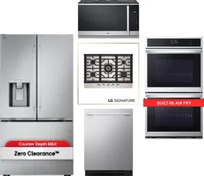 5 Piece Package Includes Refrigerator, Cooktop, Wall Oven, Microwave And Dishwasher