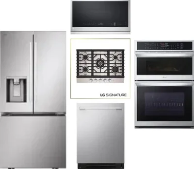 5 Piece Package Includes Refrigerator, Cooktop, Wall Oven, Microwave And Dishwasher