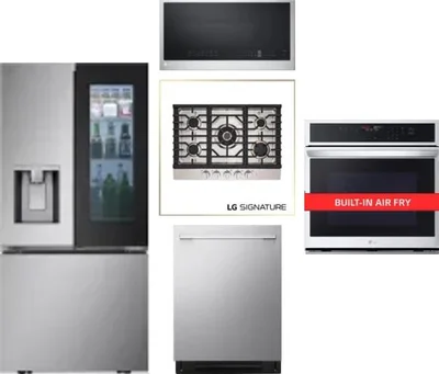 5 Piece Package Includes Refrigerator, Cooktop, Wall Oven, Microwave And Dishwasher