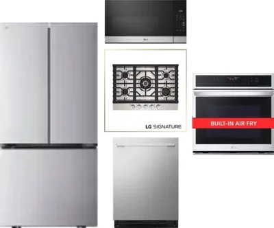 5 Piece Package Includes Refrigerator, Cooktop, Wall Oven, Microwave And Dishwasher