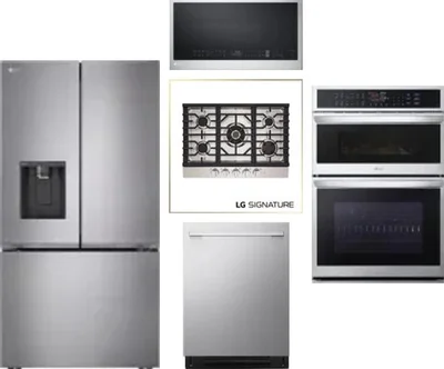 5 Piece Package Includes Refrigerator, Cooktop, Wall Oven, Microwave And Dishwasher