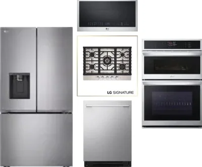 5 Piece Package Includes Refrigerator, Cooktop, Wall Oven, Microwave And Dishwasher