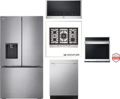 5 Piece Package Includes Refrigerator, Cooktop, Wall Oven, Microwave And Dishwasher