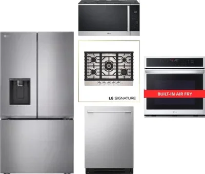 5 Piece Package Includes Refrigerator, Cooktop, Wall Oven, Microwave And Dishwasher