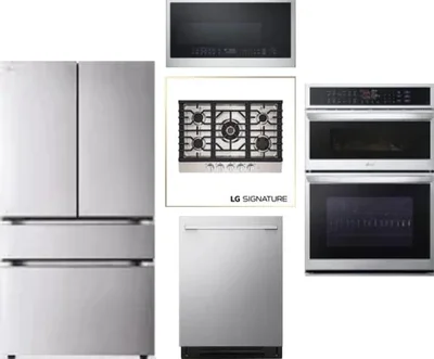5 Piece Package Includes Refrigerator, Cooktop, Wall Oven, Microwave And Dishwasher